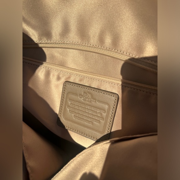 COACH Suede Taupe Tote Bag Silver hardware - Picture 6 of 13